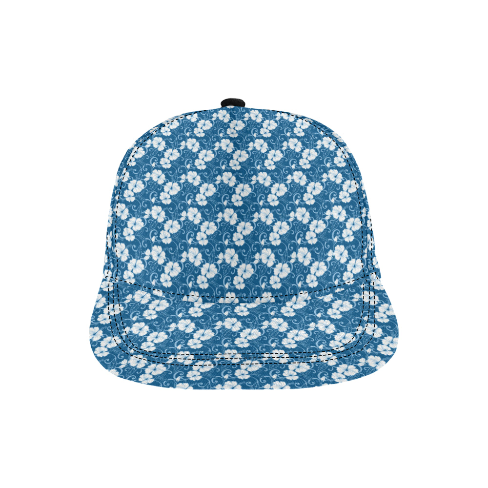 Hibiscus Blue Flower Hawaiian Print Snapback Cap
