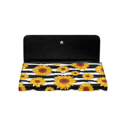 Sunflower Pattern Print Design SF010 Women's Trifold Wallet