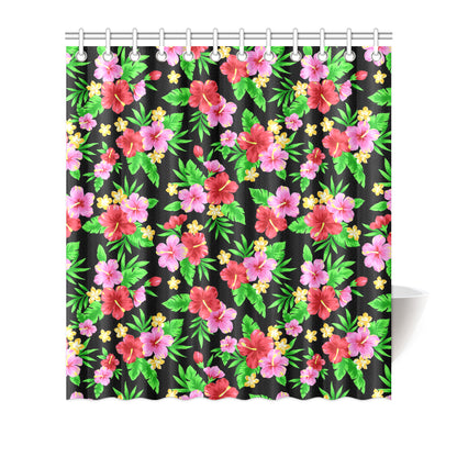 Pink Red Hibiscus Pattern Print Design HB023 Shower Curtain