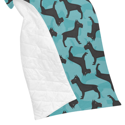 Schnauzers Pattern Print Design A01 Premium Quilt