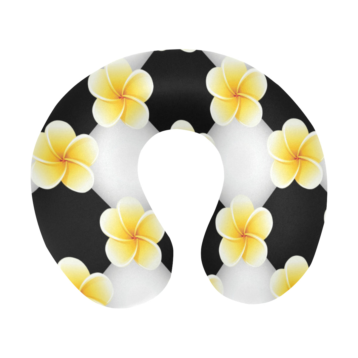 Plumeria Pattern Print Design A04 U-Shaped Travel Neck Pillow