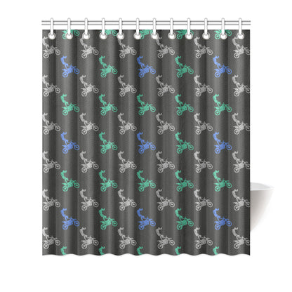 Motocross Pattern Print Design 02 Shower Curtain