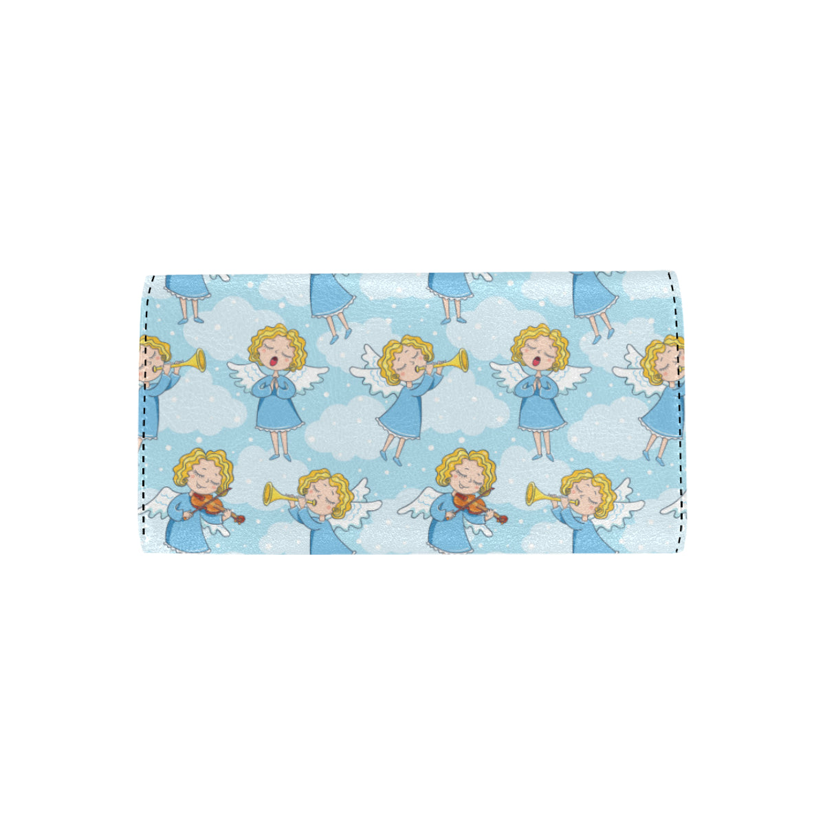 Angel Musician Pattern Print Design 09 Women's Trifold Wallet