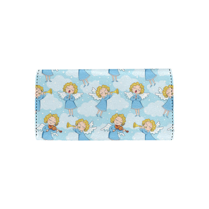 Angel Musician Pattern Print Design 09 Women's Trifold Wallet