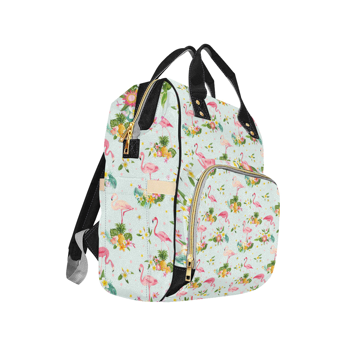Flamingo Sweet Pattern Diaper Bag Backpack