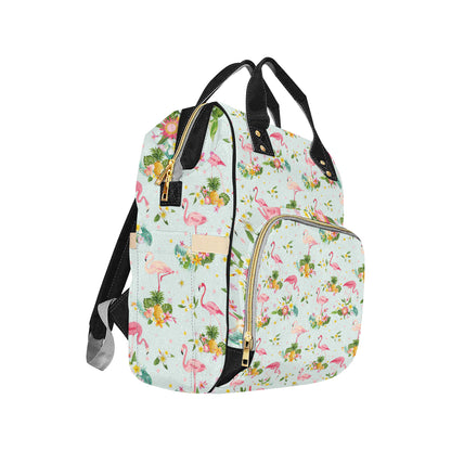 Flamingo Sweet Pattern Diaper Bag Backpack