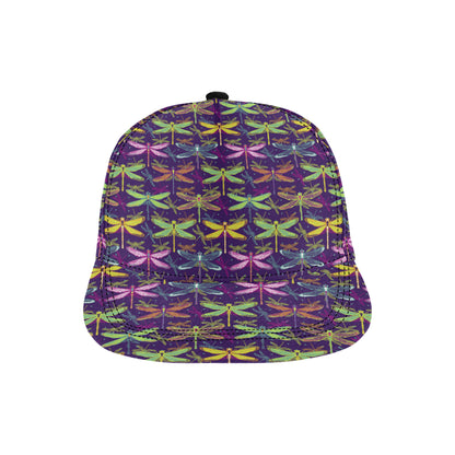 Dragonfly Neon Color Print Pattern Snapback Cap