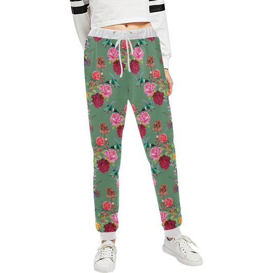 Hummingbird with Rose Themed Print Unisex Sweatpants