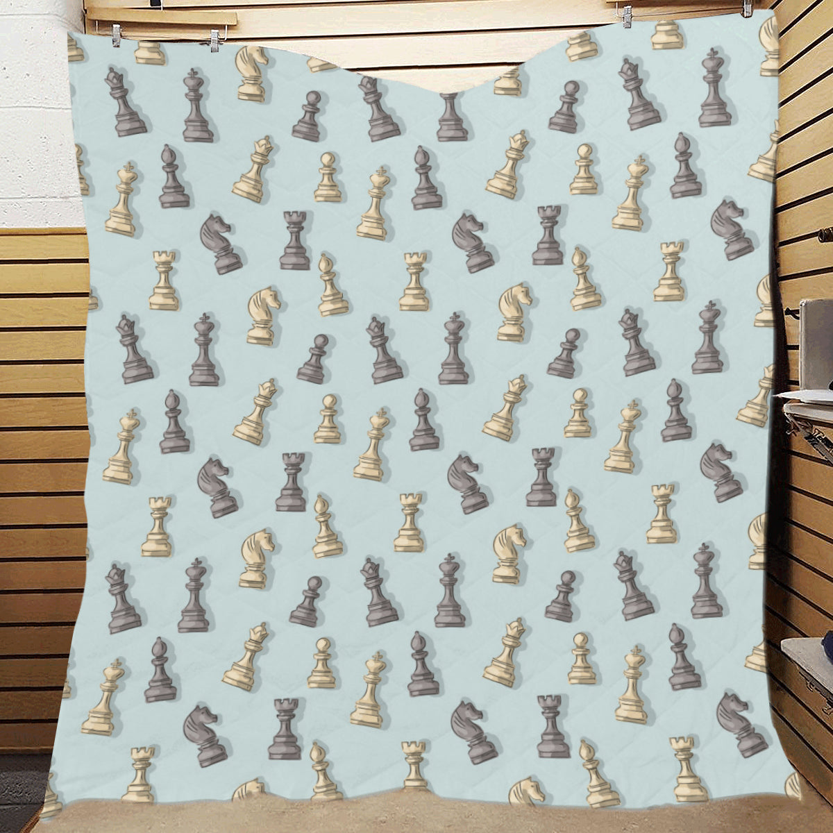 Chess Pattern Print Design 02 Premium Quilt