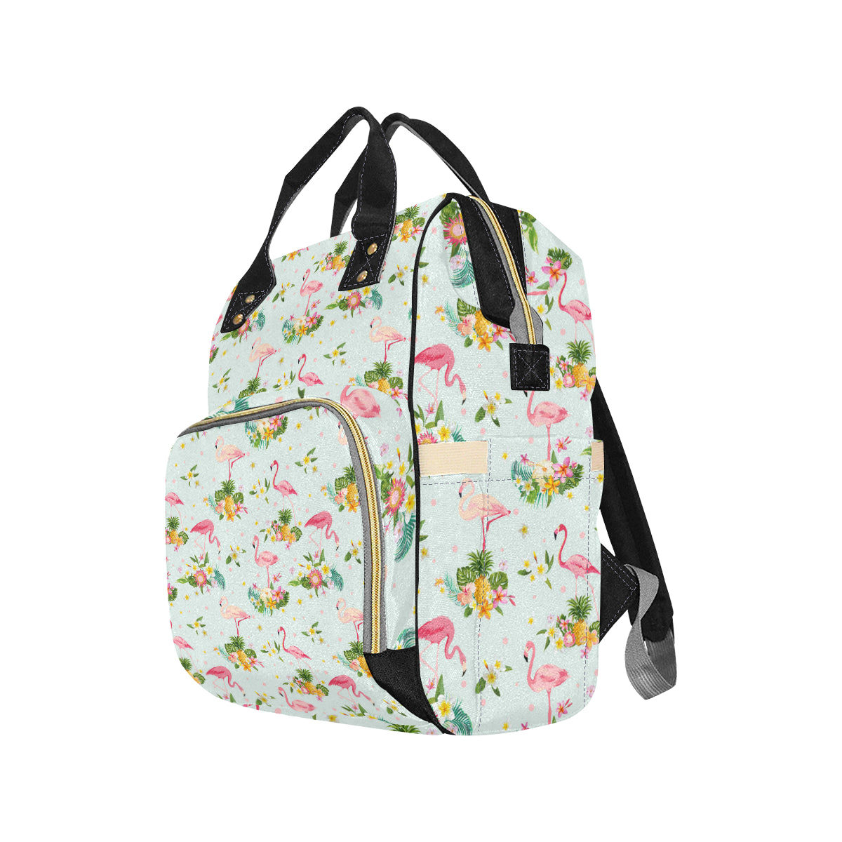 Flamingo Sweet Pattern Diaper Bag Backpack
