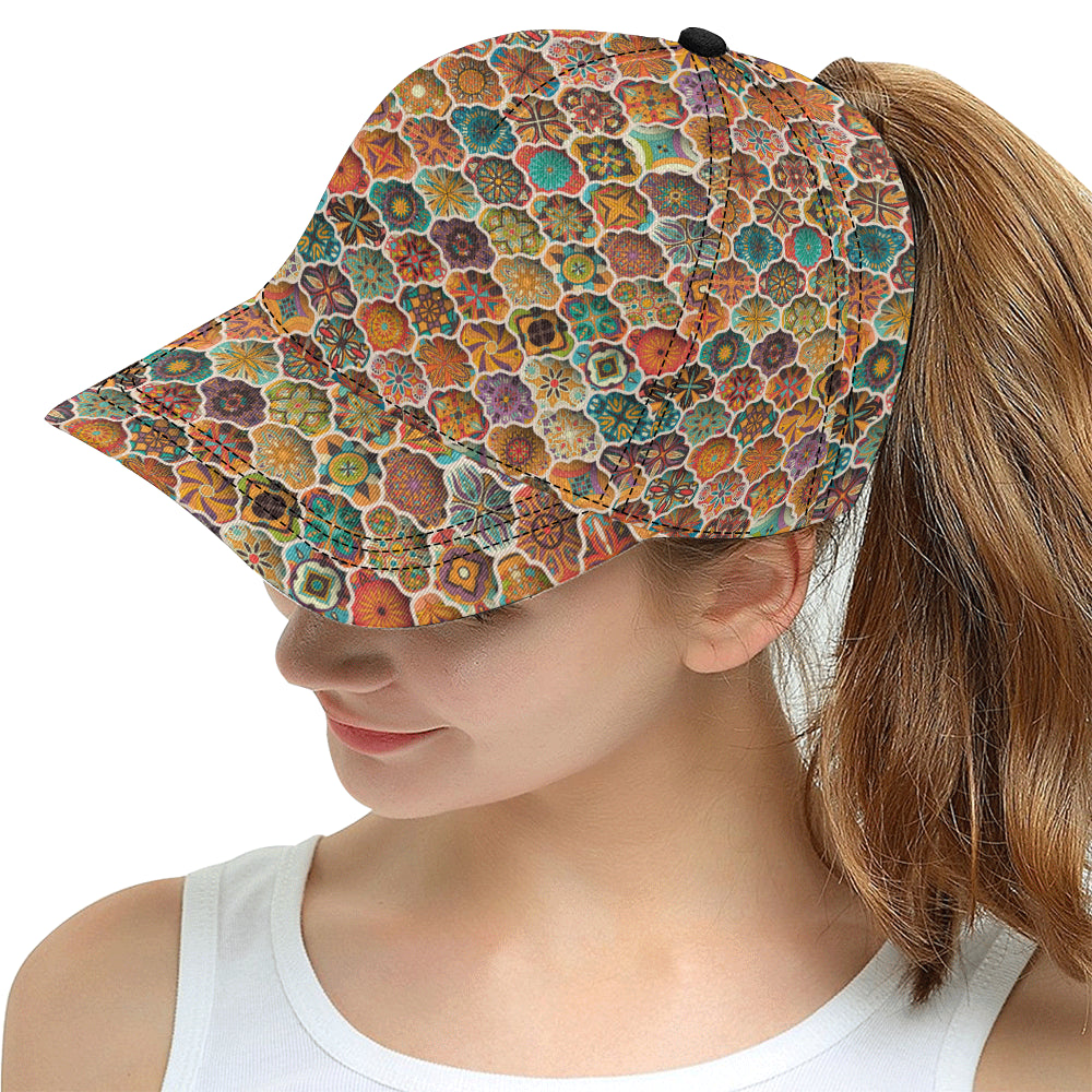Mandala Mosaic Themed Design Print Snapback Cap
