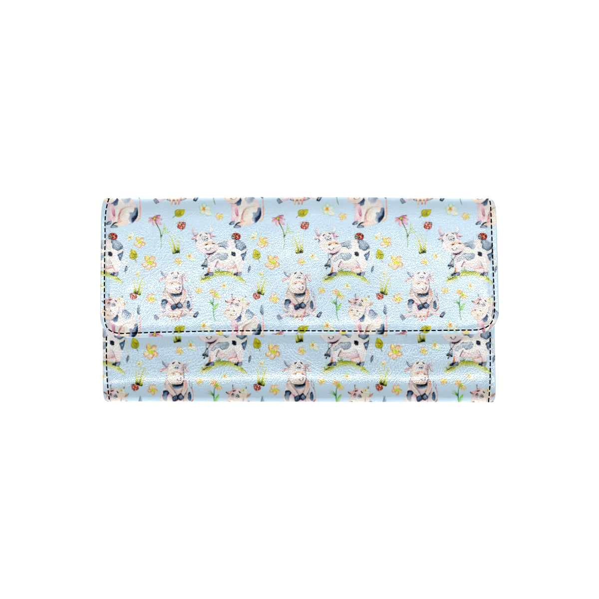 Cow Happy Pattern Print Design 05 Women's Trifold Wallet