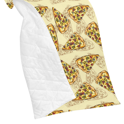Pizza Pattern Print Design A01 Premium Quilt