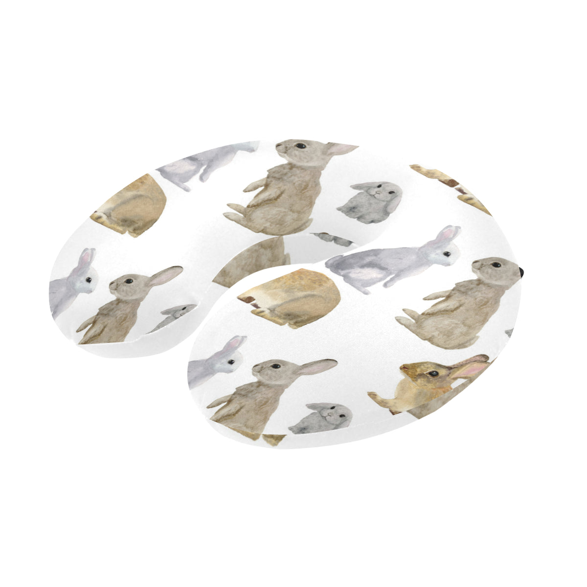 Rabbit Pattern Print Design 02 U-Shaped Travel Neck Pillow