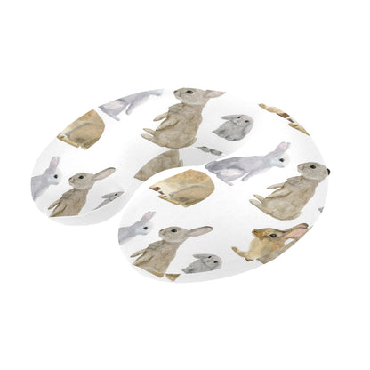 Rabbit Pattern Print Design 02 U-Shaped Travel Neck Pillow