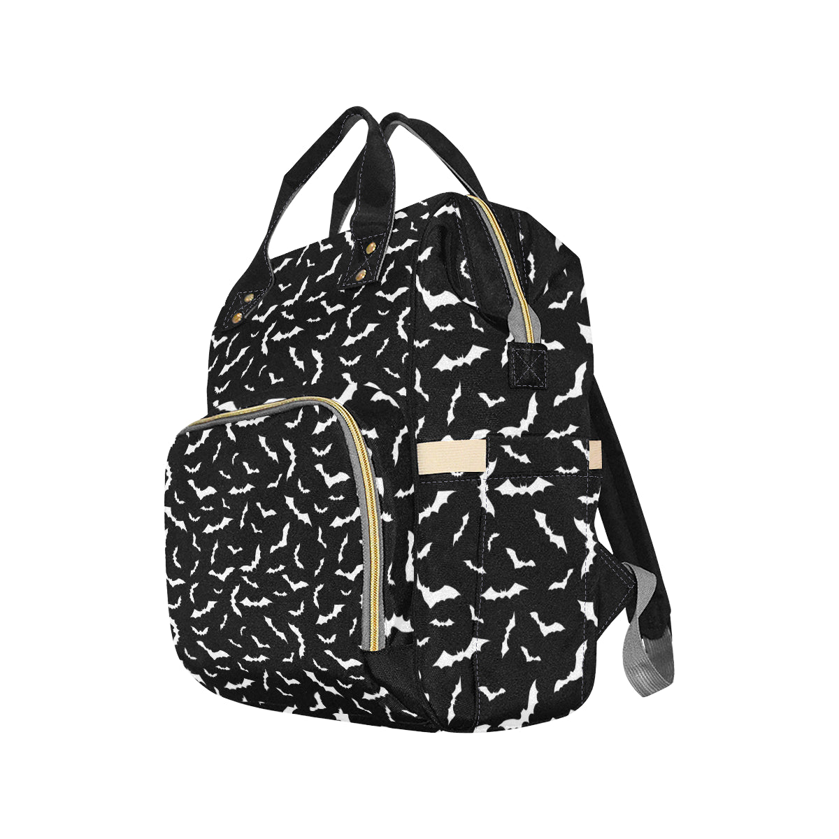 Bat Pattern Print Design 05 Diaper Bag Backpack
