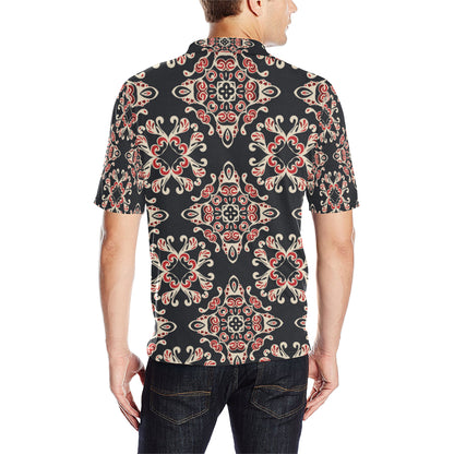 Medallion Pattern Print Design 01 Men Polo Shirt