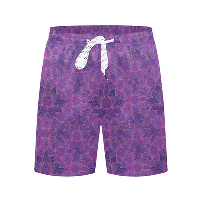 Bohemian Lotus Mandala Style Men's Swim Trunks Beach Shorts