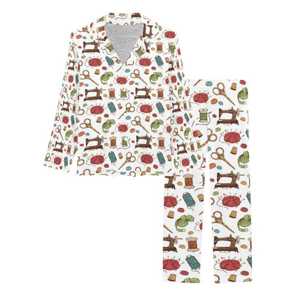 Sewing Equipment Print Design LKS304 Women's Long Pajama Set