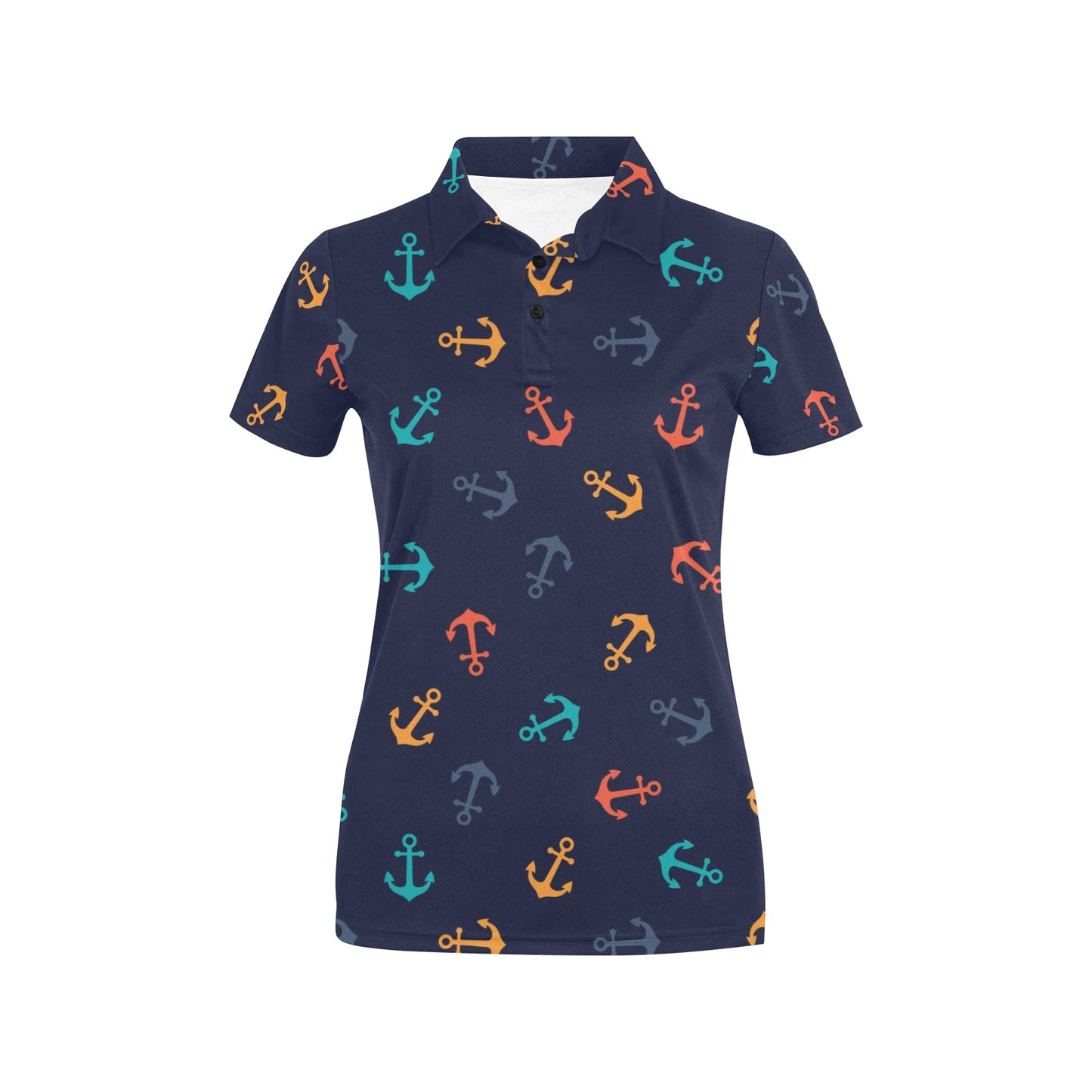 Anchor Pattern Print Design 05 Women's Polo Shirt