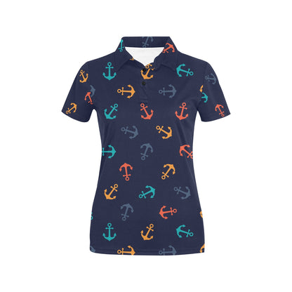 Anchor Pattern Print Design 05 Women's Polo Shirt