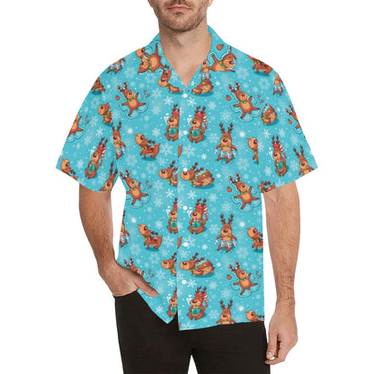 Reindeer Print Design LKS402 Men's Men's Hawaiian Shirt