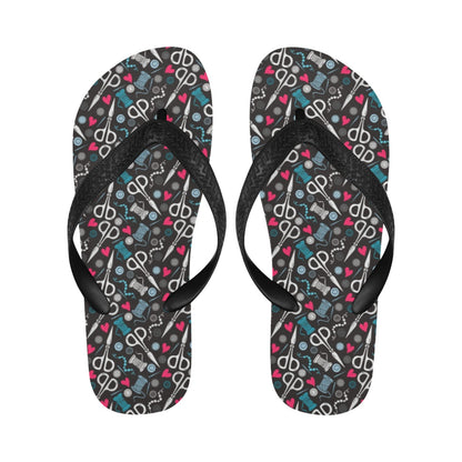 Sewing Equipment Print Design LKS305 Flip Flops