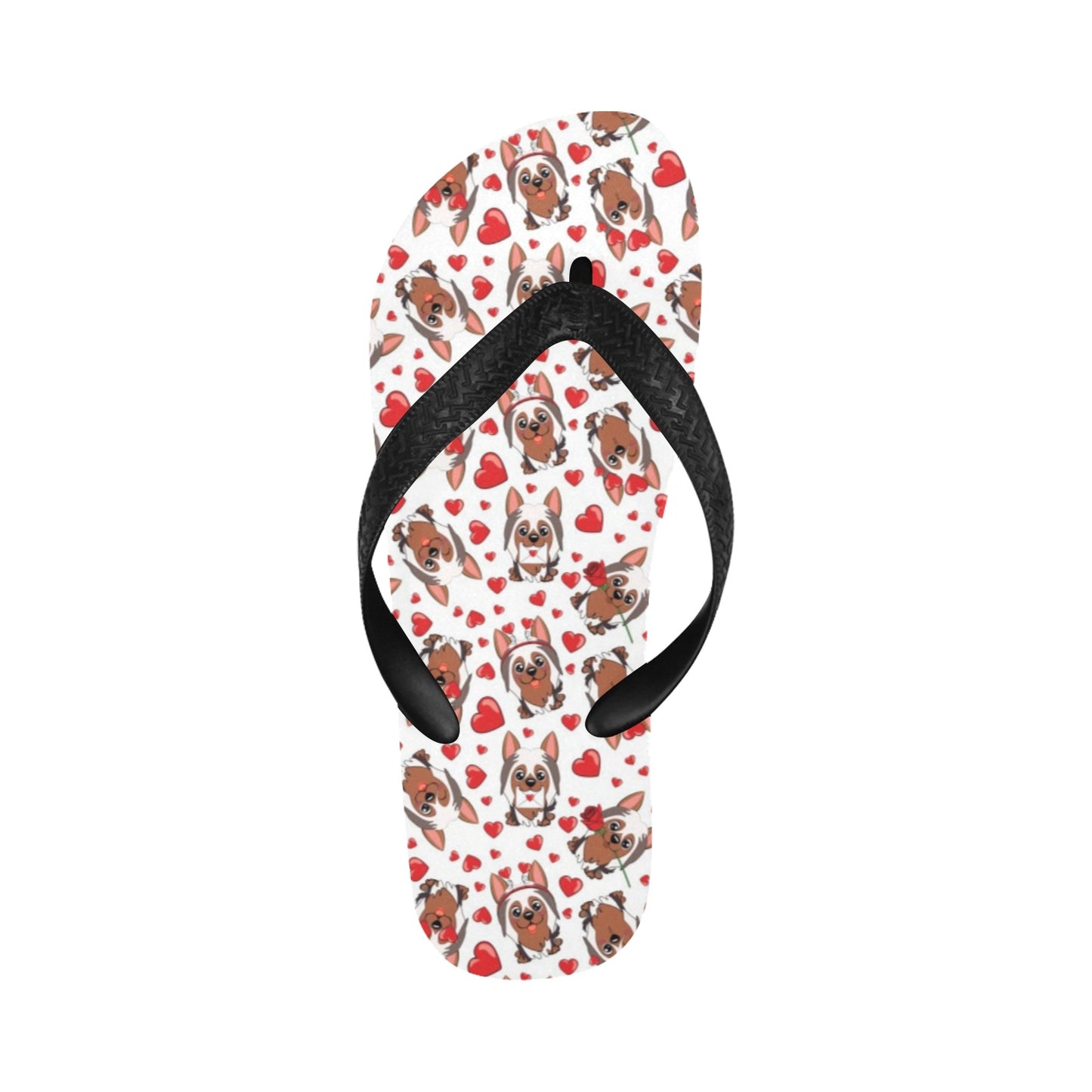 Silky Terriers Heart Print Design LKS302 Flip Flops