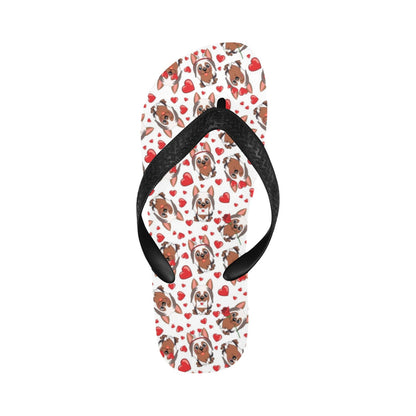 Silky Terriers Heart Print Design LKS302 Flip Flops
