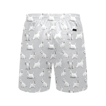 Scottish Terriers Print Design LKS3011 Men's Swim Trunks Beach Shorts