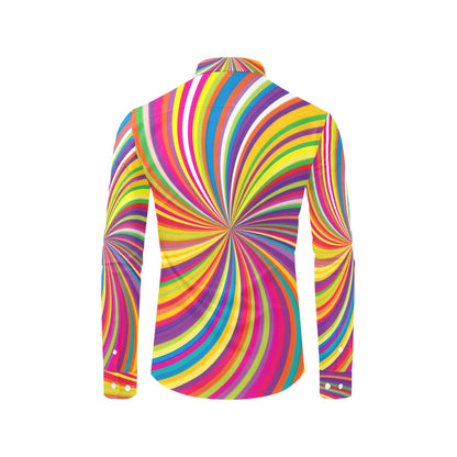 Vortex Print Design LKS301 Men's Long Sleeve Dress Shirt