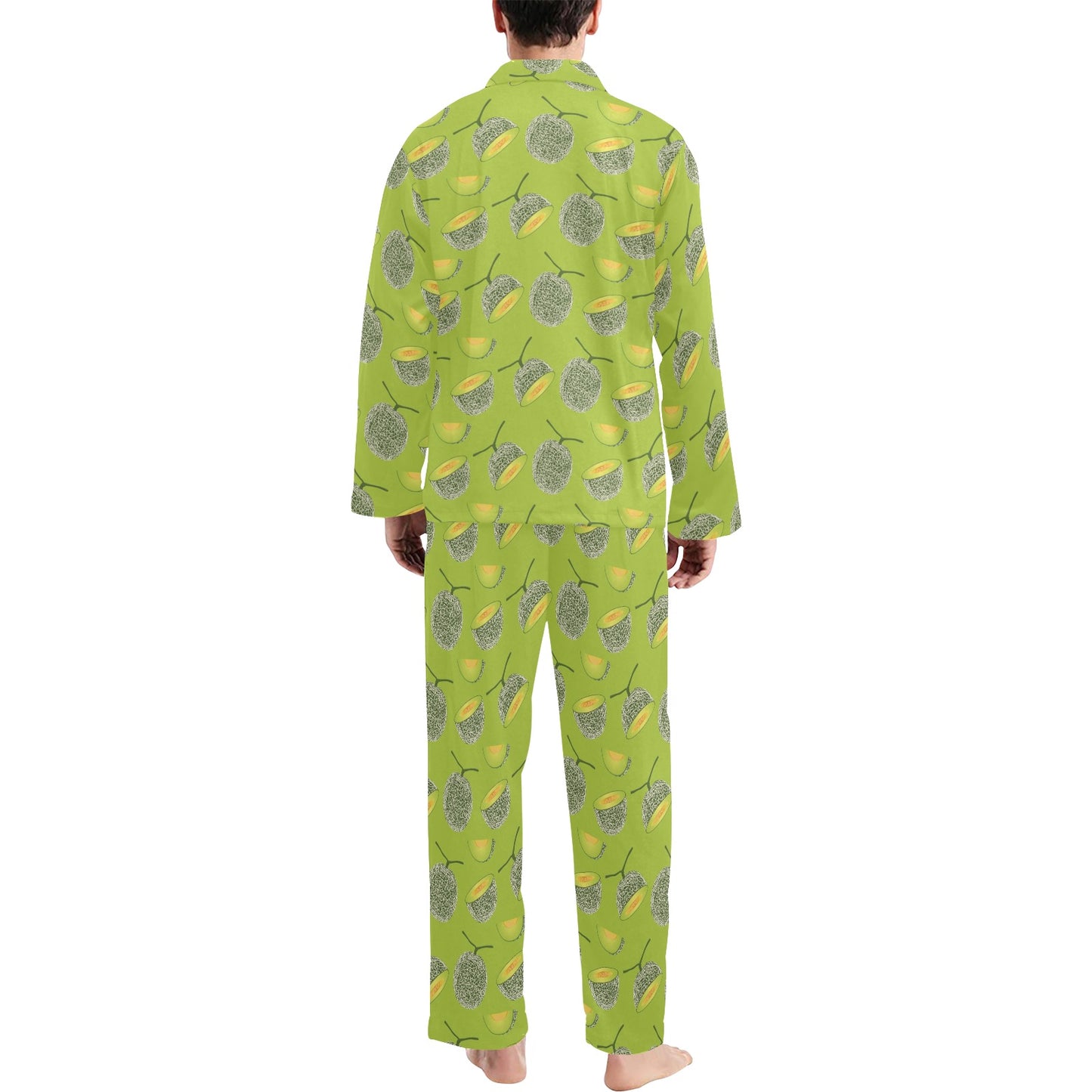 Cantaloupe Pattern Print Design 03 Men's Long Pajama Set