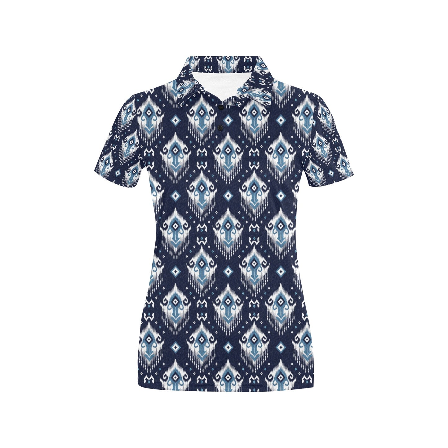 Ethnic Ornament Print Pattern Women's Polo Shirt