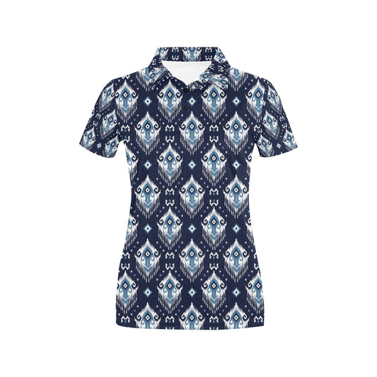 Ethnic Ornament Print Pattern Women's Polo Shirt