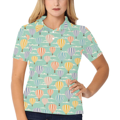 Ballon Pattern Print Design 01 Women's Polo Shirt