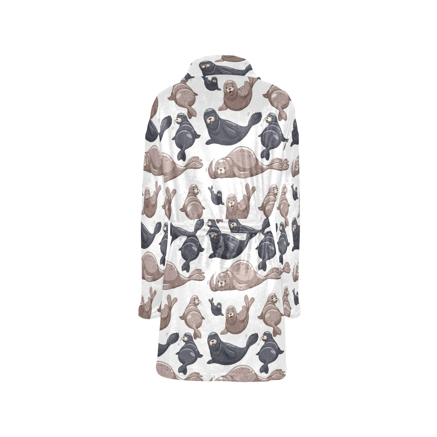 Sea Lion Pattern Print Design 02 Women's Fleece Robe