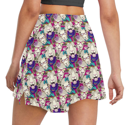 Sheep Print Design LKS403 17" Golf & Pickleball Skort with Pockets