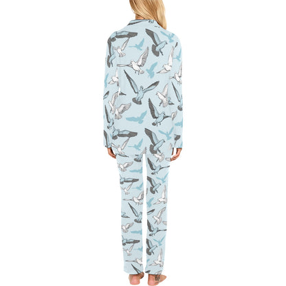 Pigeon Pattern Print Design 03 Women's Long Pajama Set