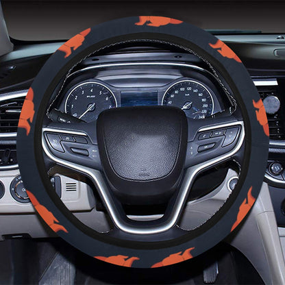 Squirrel Print Design LKS306 Steering Wheel Cover with Elastic Edge
