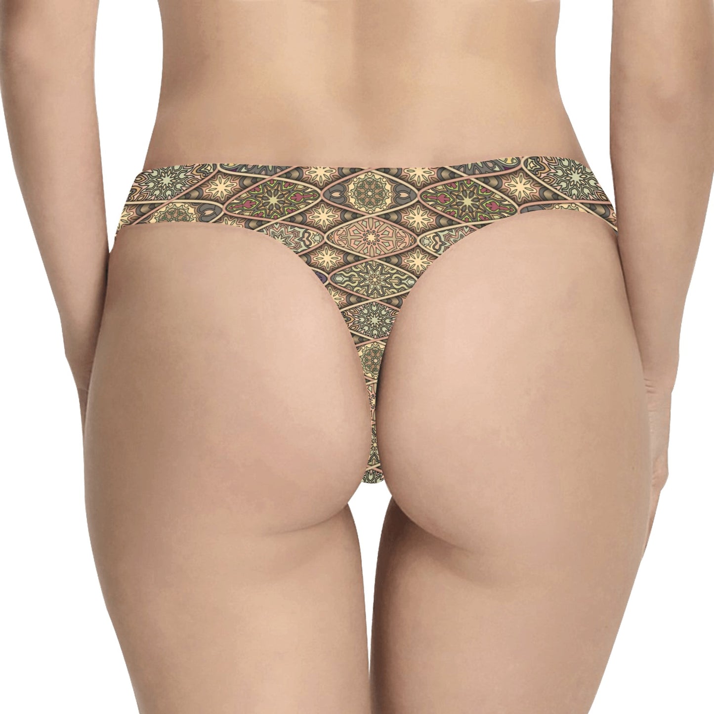 Mandala Motif Themed Design Print Women's Thongs