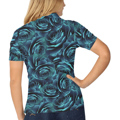 Camellia Pattern Print Design CM04 Women's Polo Shirt