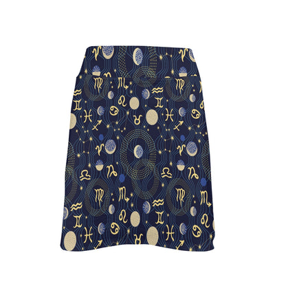 Zodiac Print Design LKS302 17" Golf & Pickleball Skort with Pockets