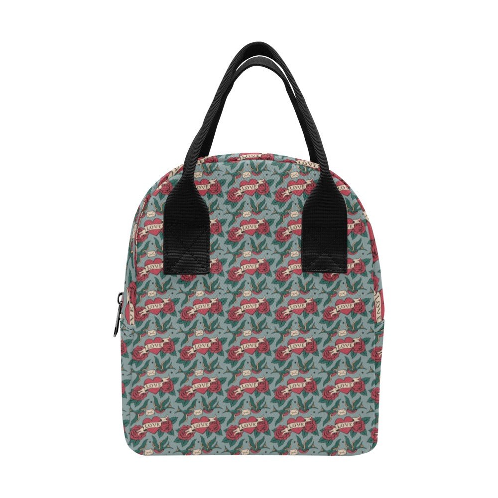 Tattoo Heart Print Design LKS301 Insulated Lunch Bag