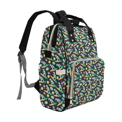 Surfboard T Rex Print Design LKS301 Diaper Bag Backpack