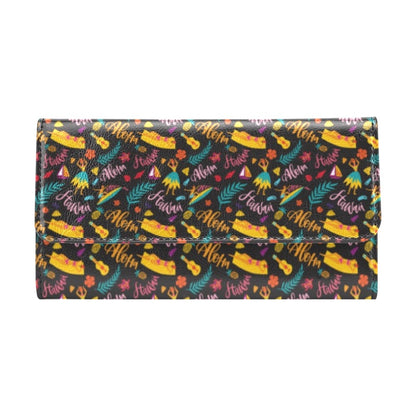 Aloha Hawaii Summer Design Themed Print Women's Trifold Wallet