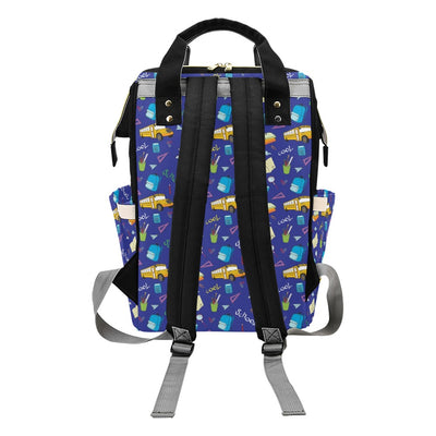 School Bus Print Design LKS307 Diaper Bag Backpack