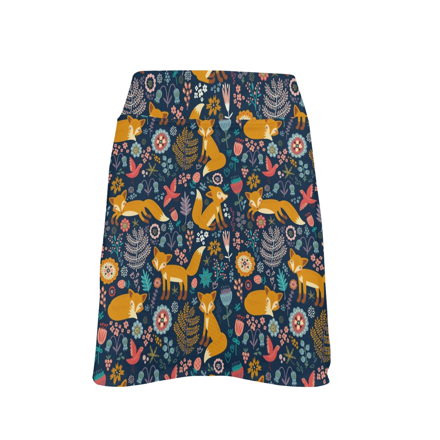 Fox Cute Jungle Print Pattern 17" Golf & Pickleball Skort with Pockets