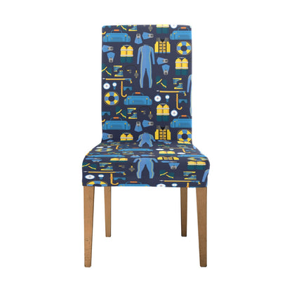 Scuba Equipment Print Design LKS305 Dining Chair Slipcover