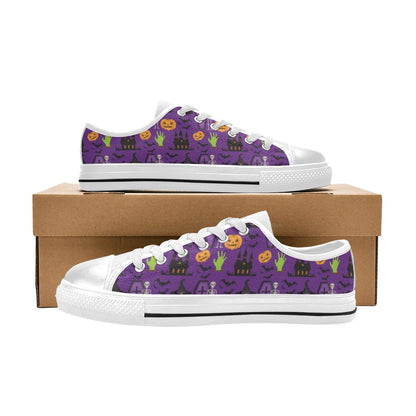 Halloween Print Design LKS403 Women's White Low Top Shoes