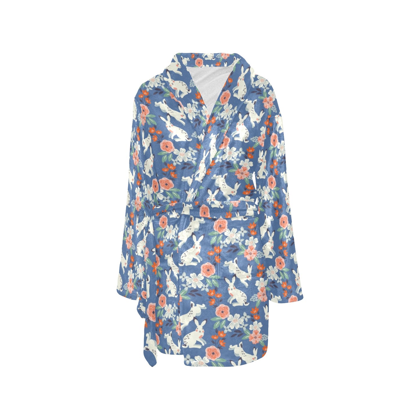 Bunny Pattern Print Design 07 Women's Fleece Robe